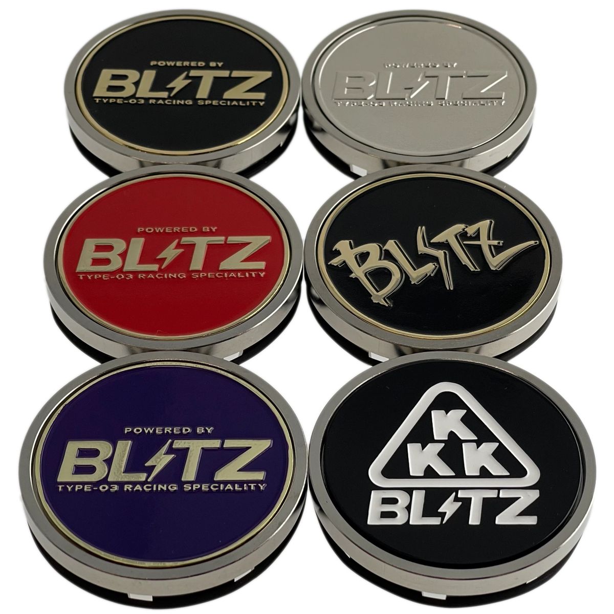 BLITZ BRW03 Titanium Reproduction Center Caps, Set of 4